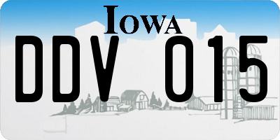 IA license plate DDV015
