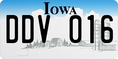 IA license plate DDV016