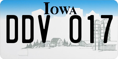 IA license plate DDV017