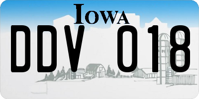 IA license plate DDV018