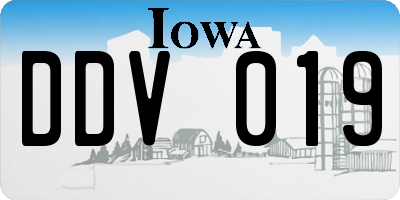 IA license plate DDV019