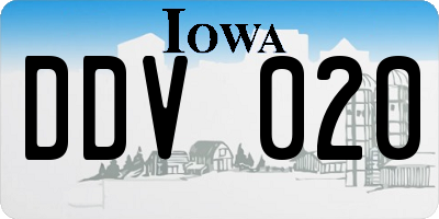 IA license plate DDV020