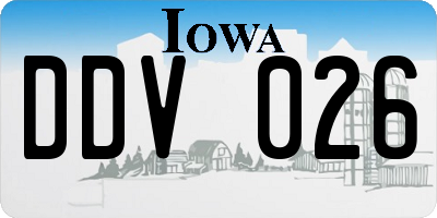 IA license plate DDV026