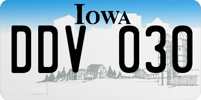 IA license plate DDV030