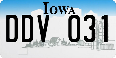 IA license plate DDV031