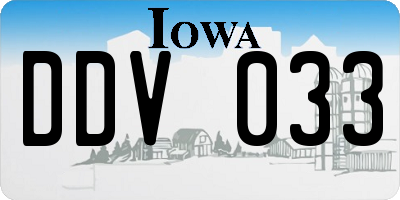 IA license plate DDV033