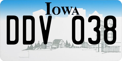 IA license plate DDV038