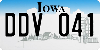 IA license plate DDV041