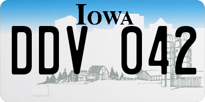 IA license plate DDV042