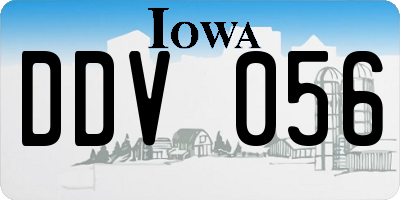 IA license plate DDV056
