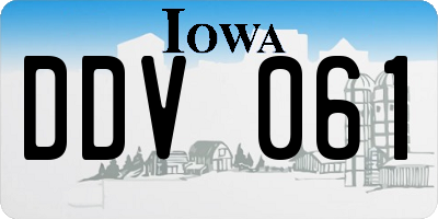IA license plate DDV061