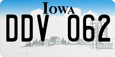 IA license plate DDV062