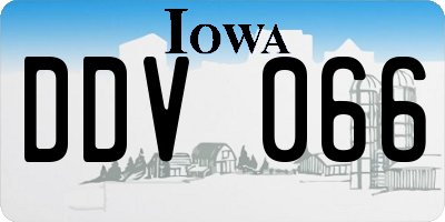 IA license plate DDV066