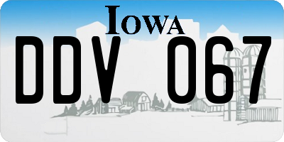 IA license plate DDV067