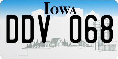 IA license plate DDV068