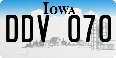 IA license plate DDV070