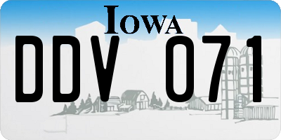 IA license plate DDV071