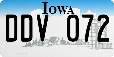 IA license plate DDV072