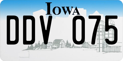 IA license plate DDV075