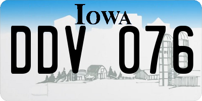 IA license plate DDV076