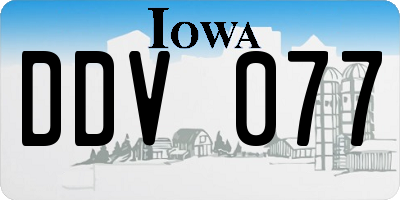 IA license plate DDV077