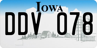 IA license plate DDV078