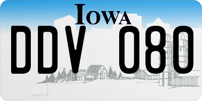 IA license plate DDV080