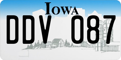 IA license plate DDV087