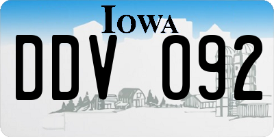 IA license plate DDV092