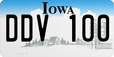 IA license plate DDV100