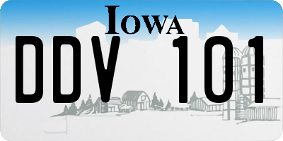 IA license plate DDV101