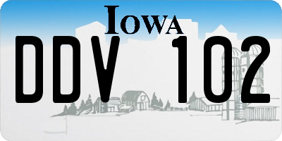IA license plate DDV102