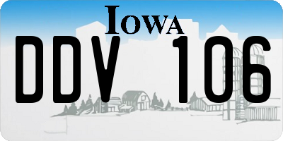 IA license plate DDV106