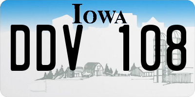 IA license plate DDV108
