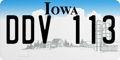 IA license plate DDV113