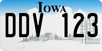 IA license plate DDV123