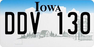 IA license plate DDV130