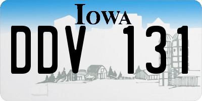 IA license plate DDV131