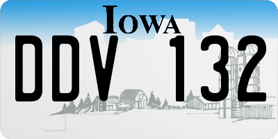 IA license plate DDV132