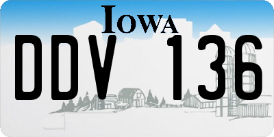 IA license plate DDV136