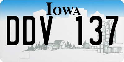 IA license plate DDV137