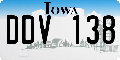 IA license plate DDV138
