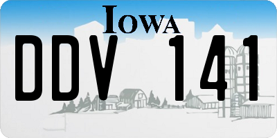 IA license plate DDV141