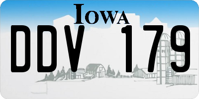 IA license plate DDV179