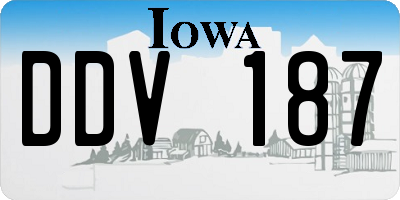 IA license plate DDV187