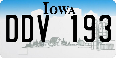 IA license plate DDV193