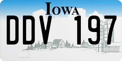 IA license plate DDV197