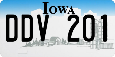 IA license plate DDV201