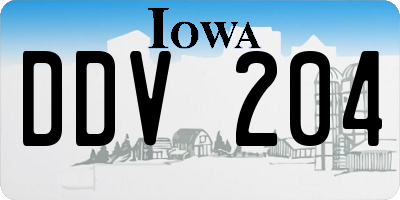 IA license plate DDV204