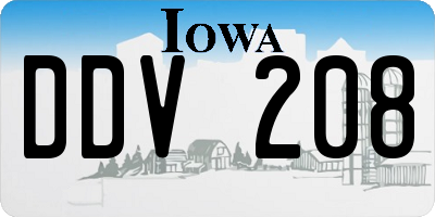 IA license plate DDV208